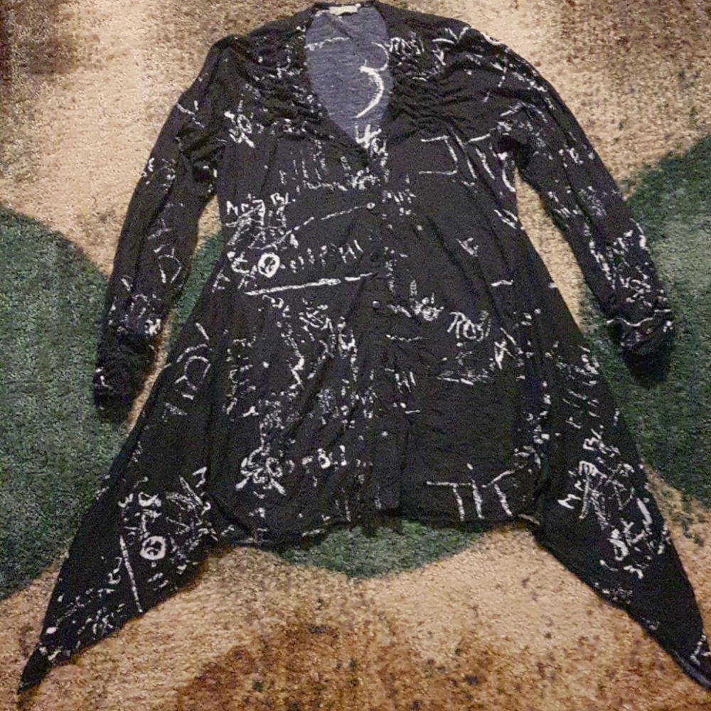 Dolcezza Navy & White Handkerchief Dress Sz. L